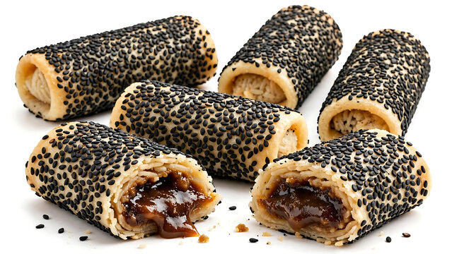 Assamese Til Pitha Black Sesame Rolls with Jaggery Filling
