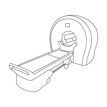 Medical MRI scanner png line art illustration, transparent background
