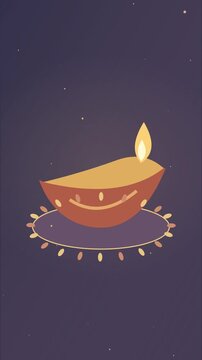 Lampe &agrave; huile traditionnelle de Diwali avec flamme et p&eacute;tales de souci