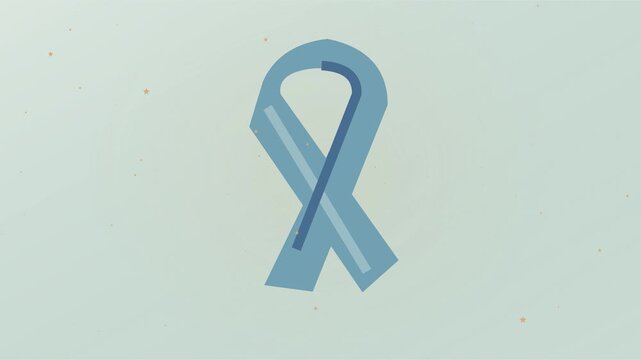 Ruban bleu de sensibilisation avec mouvement textile et particules lumineuses