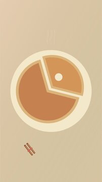 Part de tarte &agrave; la citrouille se d&eacute;tachant d&rsquo;une tarte chaude fumante