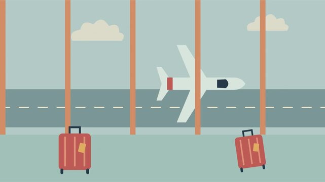 Avion roulant sur le tarmac avec bagages visibles &agrave; travers les fen&ecirc;tres