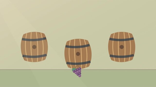 Barriques de vin en bois dans une cave &eacute;clair&eacute;e par une lumi&egrave;re douce