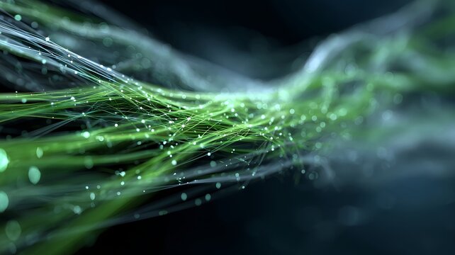 Secure data network visualization intricate green glowing lin defeec digital illustration image graphic for professional design presentations marketin