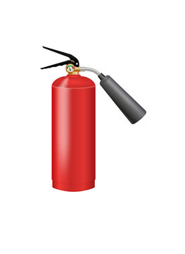 ABC Dry Powder Fire Extinguisher Realistic Safety Equipment. Essential firefighting tools and emergency protection gear shown in detailed vector format.