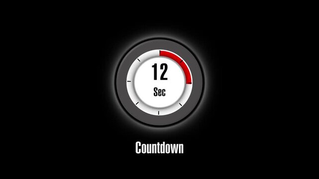 Countdown timer animation shows seven seconds with an arc. Time management data guides the countdown timer animation. Deadline countdown status updates on countdown timer.