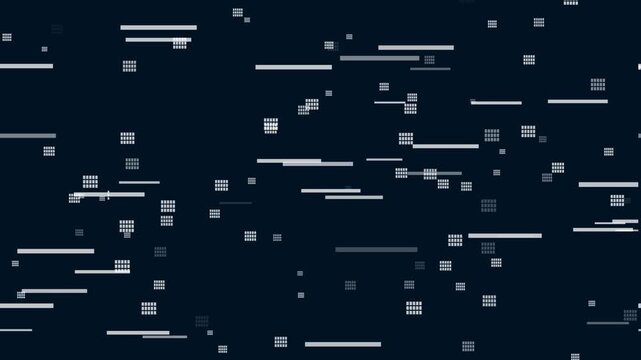 Horizontal lines grid animation displays lines over dark blue. Matrix perspective moves on horizontal lines grid animation. Technology space layouts use the horizontal lines grid animation.