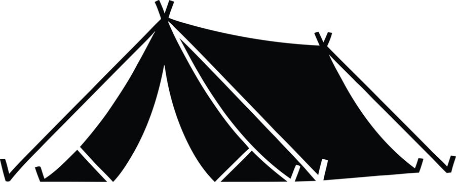 Camping tent design element for outdoor adventure and travel concepts with adventure