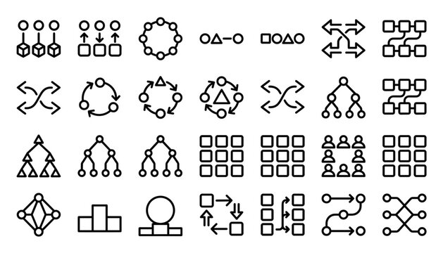 combination formulas and selection concept line icon set vector.