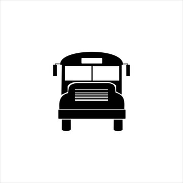 Bus front profile minimalist glyph mark asset vector
