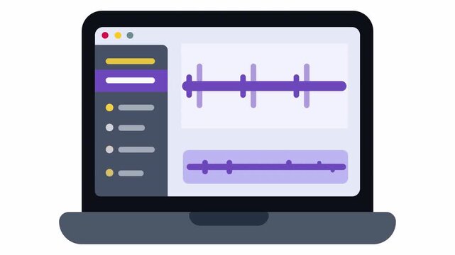 Audio waveform and player interface element vector illustration, sound recording and podcast UI design