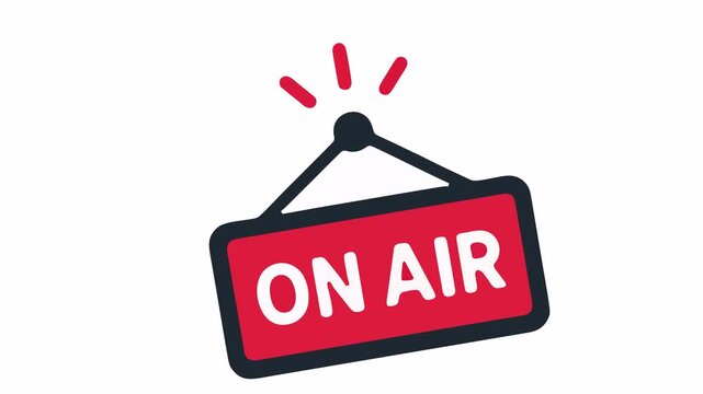 On air hanging sign icon vector illustration, studio broadcast and recording sign design element