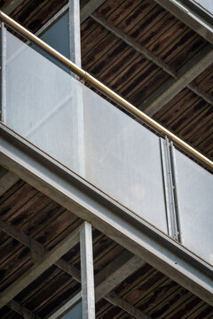 Modern Glass Office Building With Blue Reflection And Abstract Facade In Urban Architecture in England UK