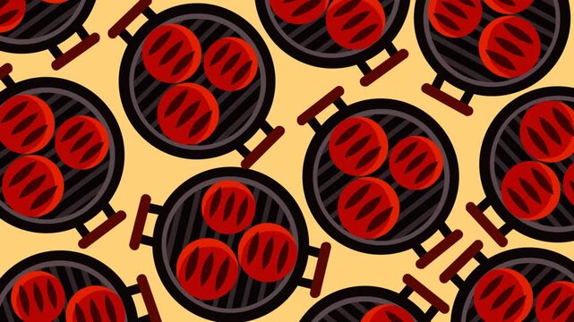 Celebrate Oktoberfest with a festive beer mug pattern featuring golden beer, bold red pretzels, and a warm yellow background