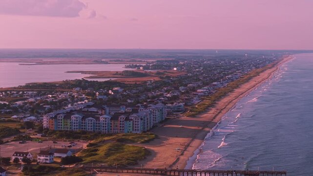 Aerial Drone Footage of Sandbridge Beach, Virginia