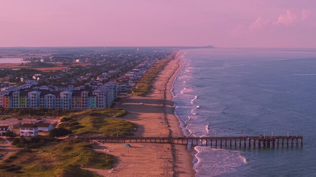 Aerial Drone Footage of Sandbridge Beach, Virginia