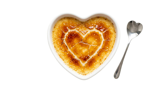 A sweet valentine's day treat heart shaped cr me br l e for a romantic celebration