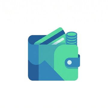 single wallet icon, personal finance and banking symbol, flat vector illustration, 