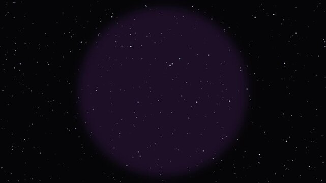 Three dimensional parallax deep space cosmic starfield with nebula dust, astronomy telescope video loop.