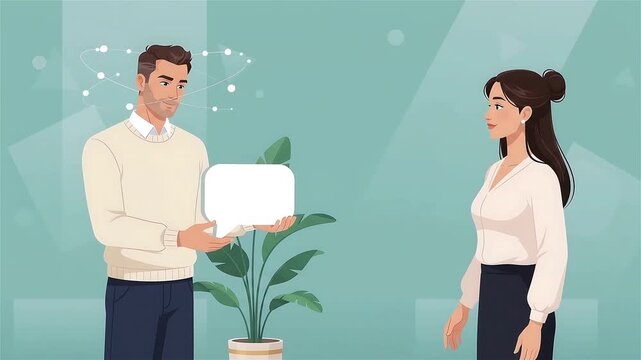 Professional Business Communication and Data Exchange Concept Illustration