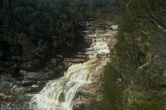 Woolshed Falls Cascading Through Granite Gorge in Beechworth Victoria Australia