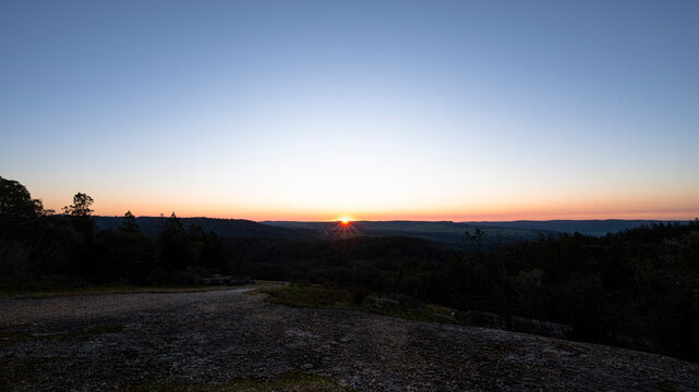 Sunset Horizon Above the Australian Bush Near Beechworth Victoria