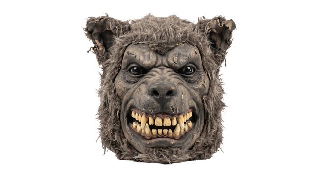 Detailed werewolf mask with realistic fur and snarling expression for Halloween costume parties