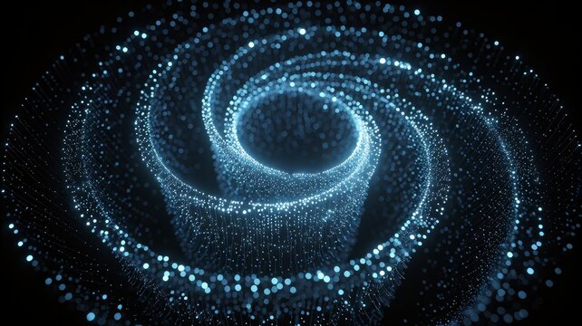 Digital particle swirl, abstract tech, space, energy, futuristic design concept