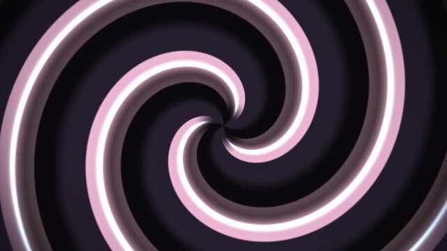 Hypnotic spiral motion background, abstract rotating swirl pattern in purple and pink, psychedelic optical illusion loop for creative video projects