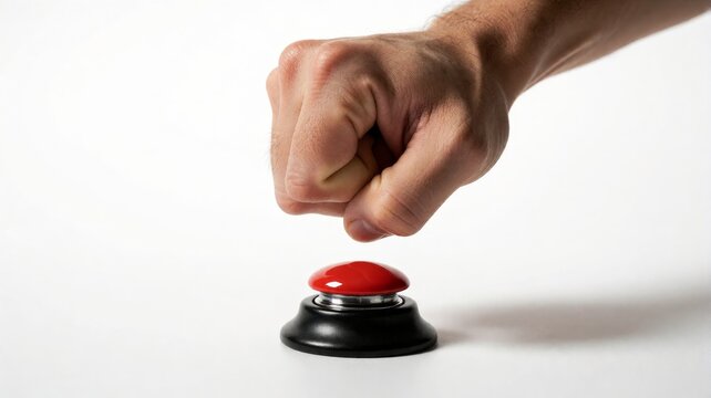 Fist Pressing a Big Red Button