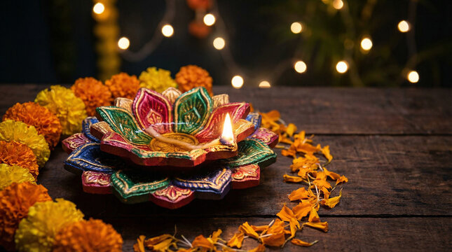flower shaped diya