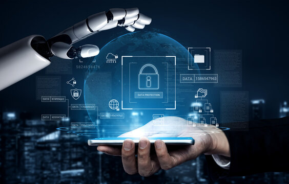 AI managing and encrypting sensitive data, monitoring cybersecurity threats, and ensuring regulatory compliance across digital systems for safe information protection Parse