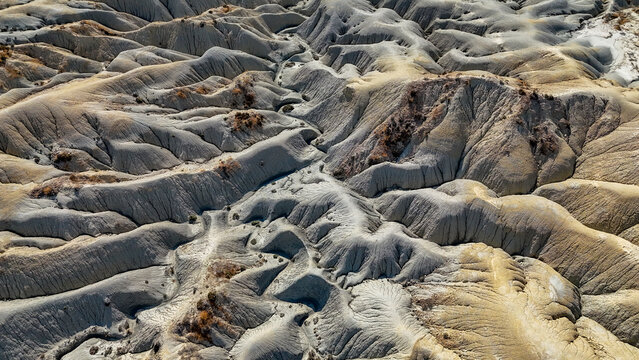 A spectacular view of the barren lands of the Abanilla Desert, Region of Murcia (Spain)