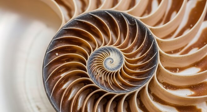 nautilus shell on black