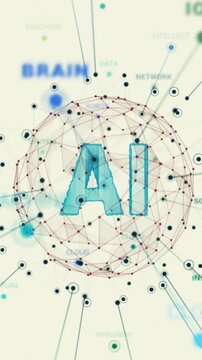 ai technology network global data connection animation