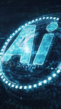 Futuristic ai artificial intelligence technology display and animated background