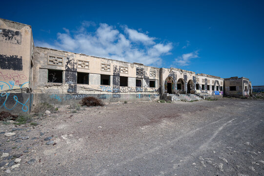 Abandoned Sanatorium Complex with Graffiti on Tenerife