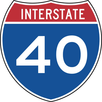 Interstate 40 Shield Badge US Highway Marker Sign Red Blue