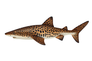 Obraz premium Spotted leopard shark swimming in a streamlined side view