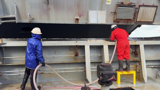 preparation ship cargo compartments for the next cargo washing.