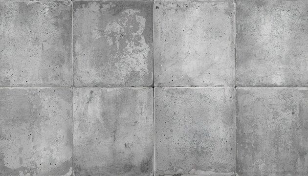 Industrial gray concrete tile texture with weathered cement blocks and a rugged stone-like surface, seamless architectural background for interior design and modern decor.