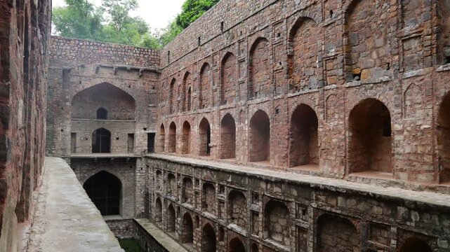 Agrasen Ki Baoli, Delhi, India is a historic stepwell known for its striking stone architecture, ancient steps, arches, and heritage atmosphere.