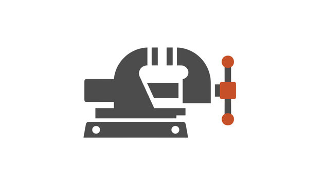 Industrial bench vise tool icon representing professional metalworking, carpentry, repair services, and construction.