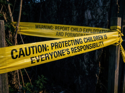 Caution Protecting Children Is Everyone's Responsibility Warning Report Child Exploitation