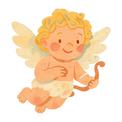 Obraz premium PNG Cute cherub with bow