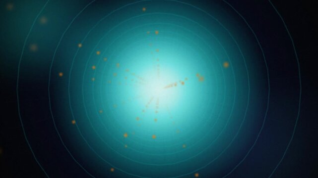 Orange particle core radar tracking seamless loop motion background