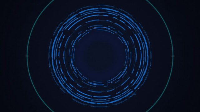 Futuristic HUD interface glowing blue ring seamless loop background