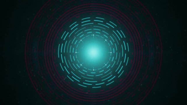 Cyan HUD target rings rotating seamless loop motion background