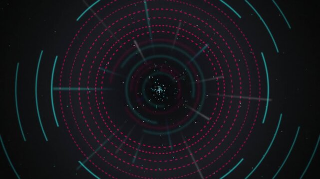 Radar HUD display rings zooming seamless loop motion background