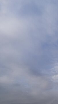 Soft Gray Overcast Clouds Drifting Slowly Time Lapse Vertical